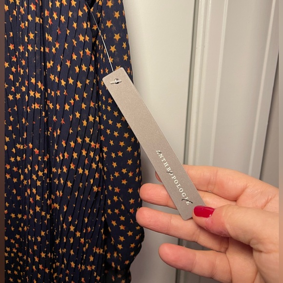 🆕NWT Women’s Anthropologie Seen Worn Kept Vega Pleated Mini Dress Navy Size 6 - Picture 7 of 14